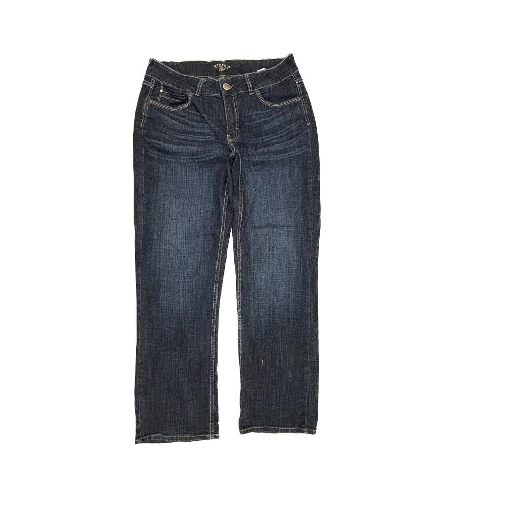 Riders by Lee Straight Jeans Women 12 Dark Wash Blue Mid Rise 13027A8
